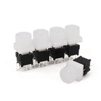 5Pcs Honyone TS6 10mm Round Top Cap 8Pin With LED Momentary Reset DPDT PCB Mini Push Button Tact Switch