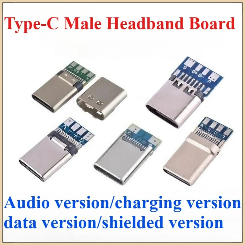 5pcs USB 3.1 Type-C Connector 24 Pins Male / Female Socket Receptacle Adapter to Solder Wire & Cable 24 Pins Support PCB Board