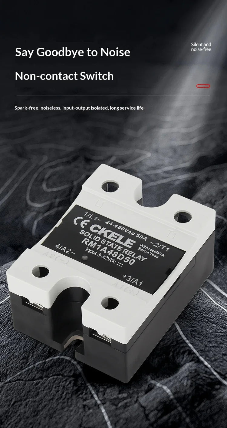 RM1A Series Solid State Relay 25A  40A 50A 75A Zero Cross SSR DC to AC for Heater Control