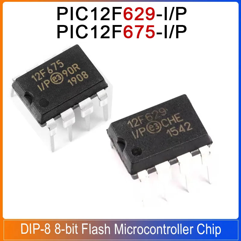 5-20PCS PIC12F675-I/P PIC12F629-I/P DIP-8 PIC12F629 Direct Insert PIC12F675 PIC12F PIC 12F675 8-bit Flash Microcontroller 12F629