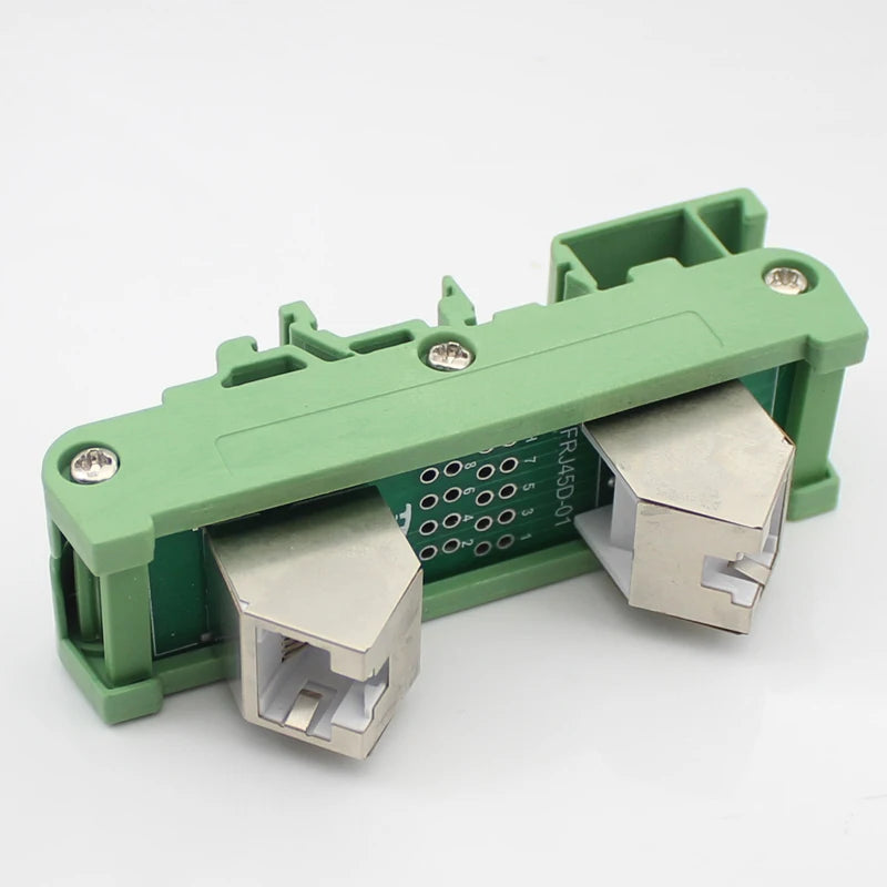Din Rail Mounting RJ45 Female To Female Splitter Board RJ45 45 Degree Breakout Board
