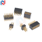 5Pcs 1.27mm Pitch Round Hole Pin Header Male Female Single Double Row Pin Gold Plated 2P 3P 4P-6Pin PCB Board Connector