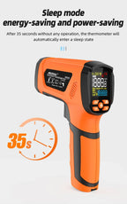 Non-contact Infrared Thermometer -40°C~1600°C High Temperature Meter with K-type Probe Laser Pyrometer Adjust Emissivity
