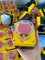 One Hole Waterproof Plastic Emergency Stop Mushroom Head Yellow AK1 Push Button Box Switch Elevator ES542 22mm IP65 Dustproof