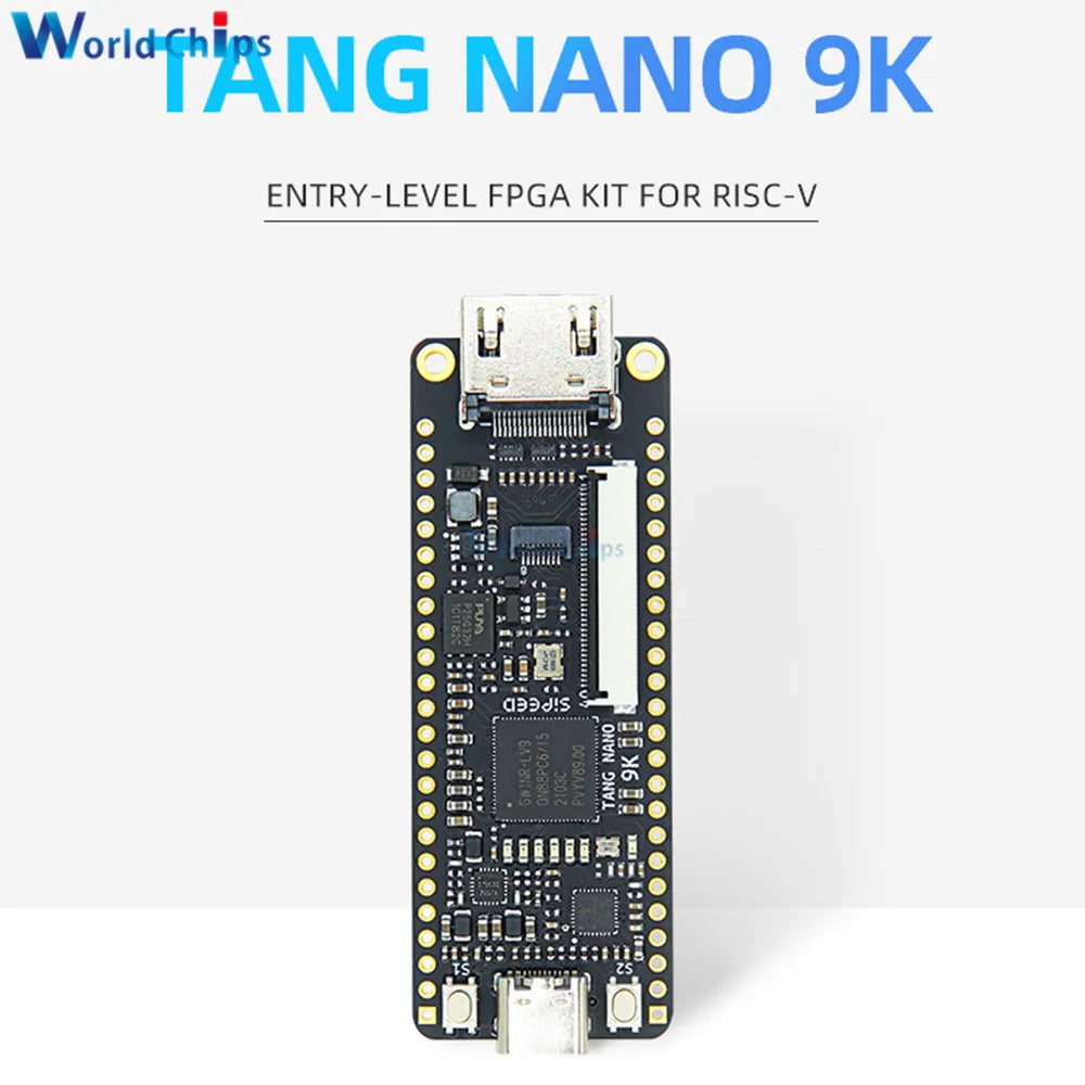 Tang Nano 9K Gaoyun FPGA GoAI Development Board GW1NR-9 RISC-V RV HDMI 40P RGB Interface with 1.14/4.3/5/7 Inch SPI Bare Screen