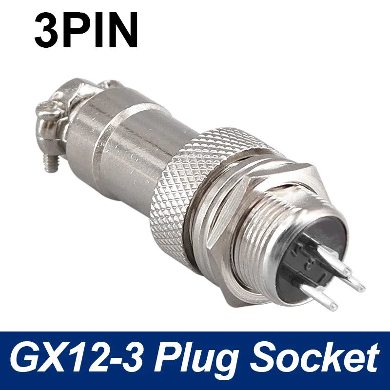 Panel circular  connector GX12 plug socket 2pin/3Pin/4Pin/5Pin/6Pin/7Pin 5A 125V M12 connectors