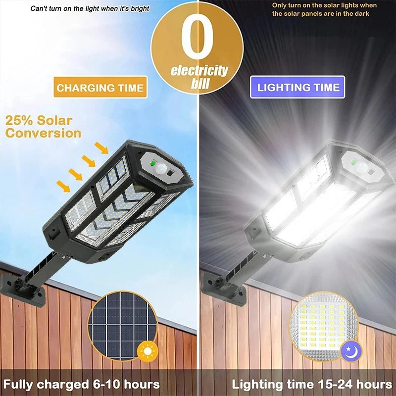 2025 NEW 43LED 60000LM Solar Outdoor Lights Wall Lamp Sunlight Motion Sensor Light Waterproof Garden Street Outdoor Solar Lamp