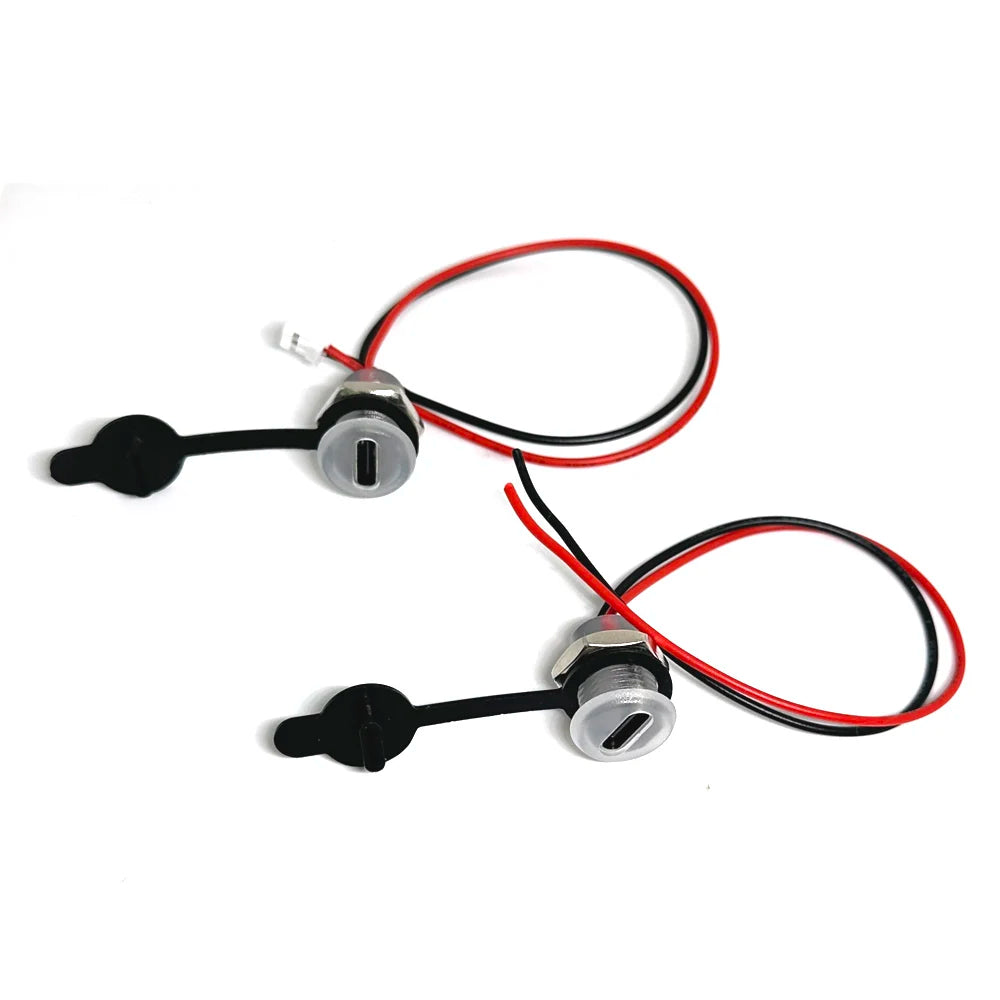 USB-C 5A High Current Charging Socket With M11 Nut Snap Lock Plate Transparent Female Type C Waterproof Female Connector Jack