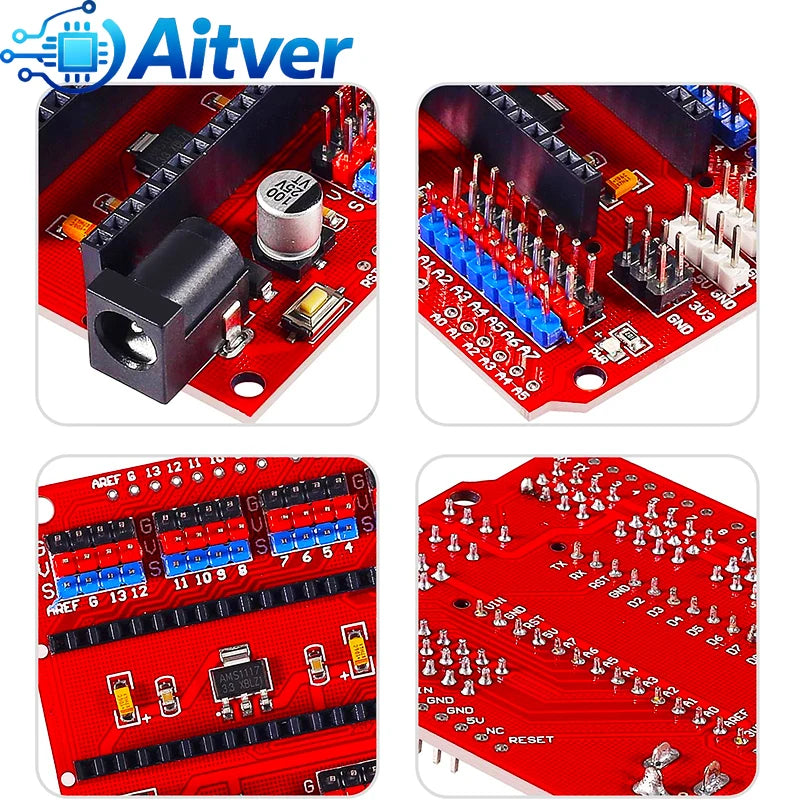 Nano Expansion Shield I/O Extension Board for Arduino Nano V3.0 Prototype Module – Blue/Red