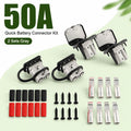 50A 2/4PCS Battery Quick Connect Disconnect Connector Plug with Panel Mount & Waterproof Dust Cove for RV Truck Winch