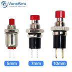 5mm 7mm 10mm Mini Push Button Switch Latching Self Reset Red High Head Small Buttons Switches 2 pins 1NO 1NC 3A/125V 1A/250V