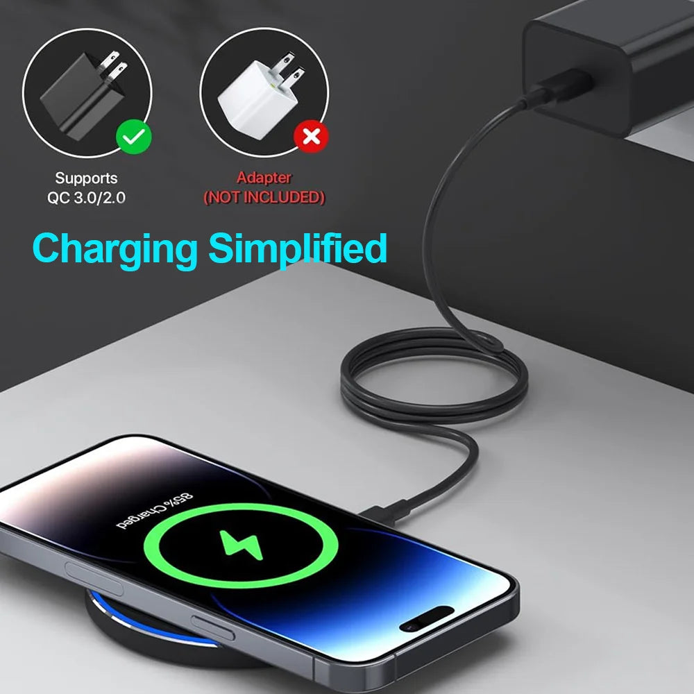 Wireless Charger Pad Induction Fast Wireless Charging Station For iPhone 17 16 15 14 13 12 Pro Max Samsung Xiaomi Oppo Huawei