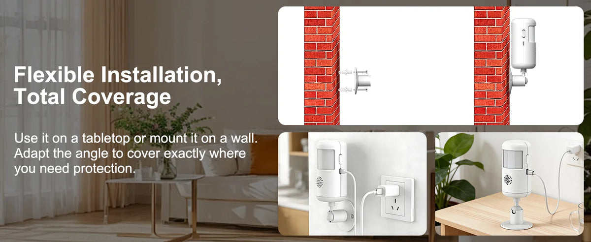 2/4/6/8 PCS Tuya Smart WiFi Infrared Alarm Detector 4 Alarm Modes Infrared Motion Human Body Infrared Detector Work With Alexa Google Home Security