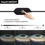 5V USB LED Strip Light 2835 Dimmable Touch Switch 60Led Backlight TV Flexible Tape Under Cabinet Light Night Lamp Warm White Red