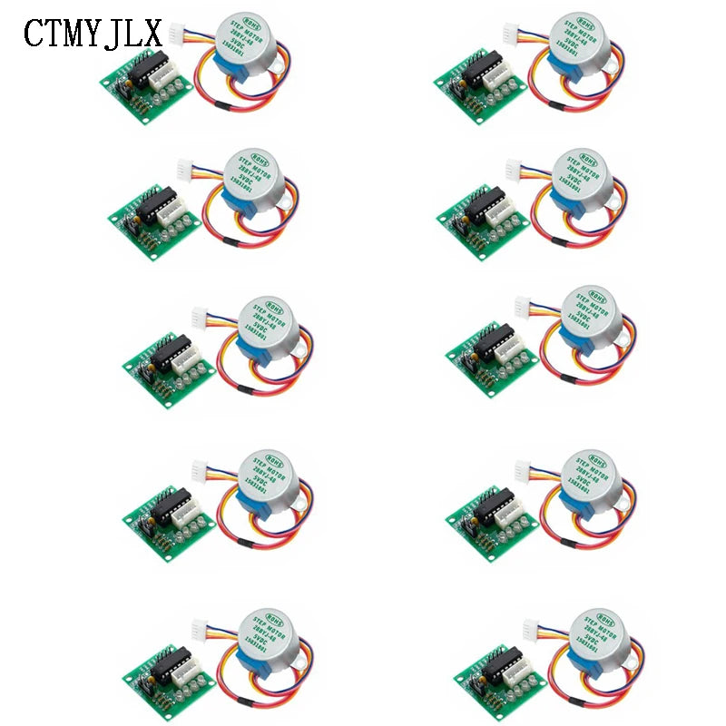 10pcs 28BYJ-48 5V 12V 4-Phase DC Gear Stepper Step Motor + Driver Board ULN2003 Wth Drive Module For Arduino DIY Electronic Kit