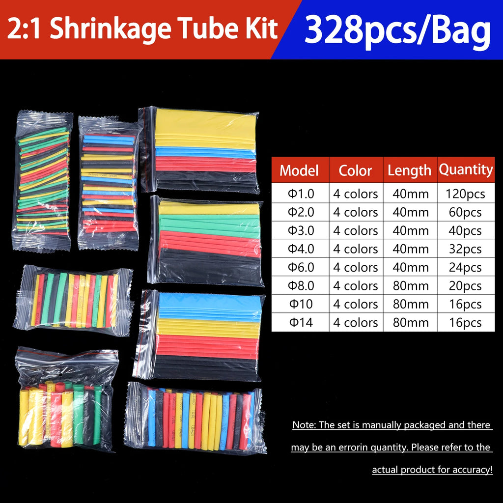 Heat Shrink Tubing Kit 73-900PCS 2:1 3:1 4:1 Ratio Cable Wire Insulation Sleeve Electrical Repair Protector Heat-Shrink Tube Set