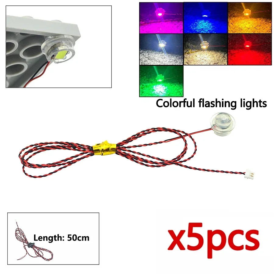 Flash Lamp City Street Light Bricks DIY 0.8mm Pin 1x1 1x2 1x4 Length 50cm SMD LED 2835  Remote Control Building Block