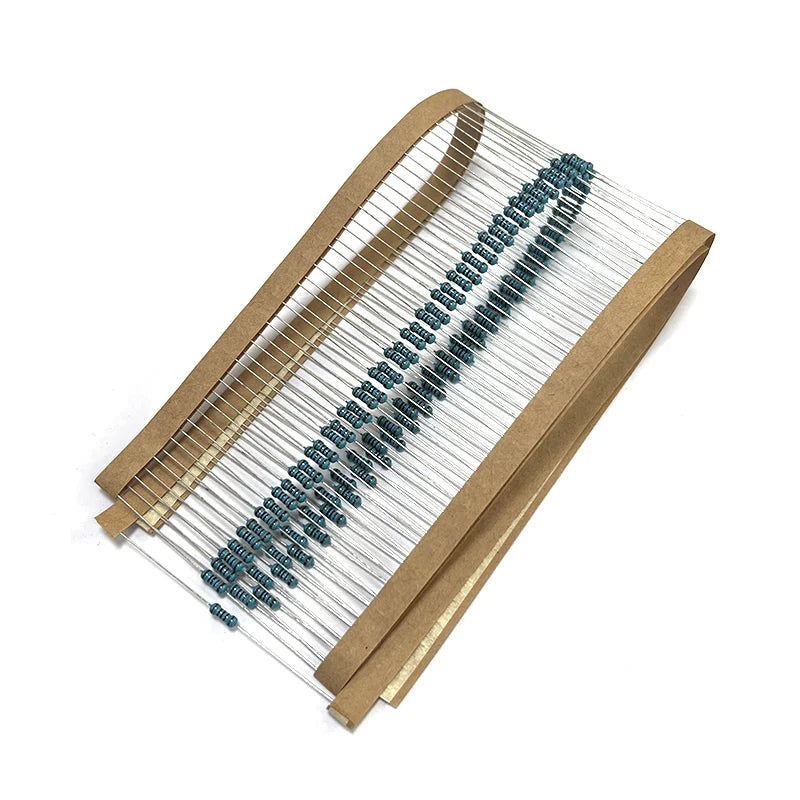 100pcs 1/4W Metal Film Resistor 1 1.2 1.5 10 12 15 11 13 16 20 22 33 47 51 56 62 75 82 91 100 120 150 220 330 R K Ohm M 0.125W