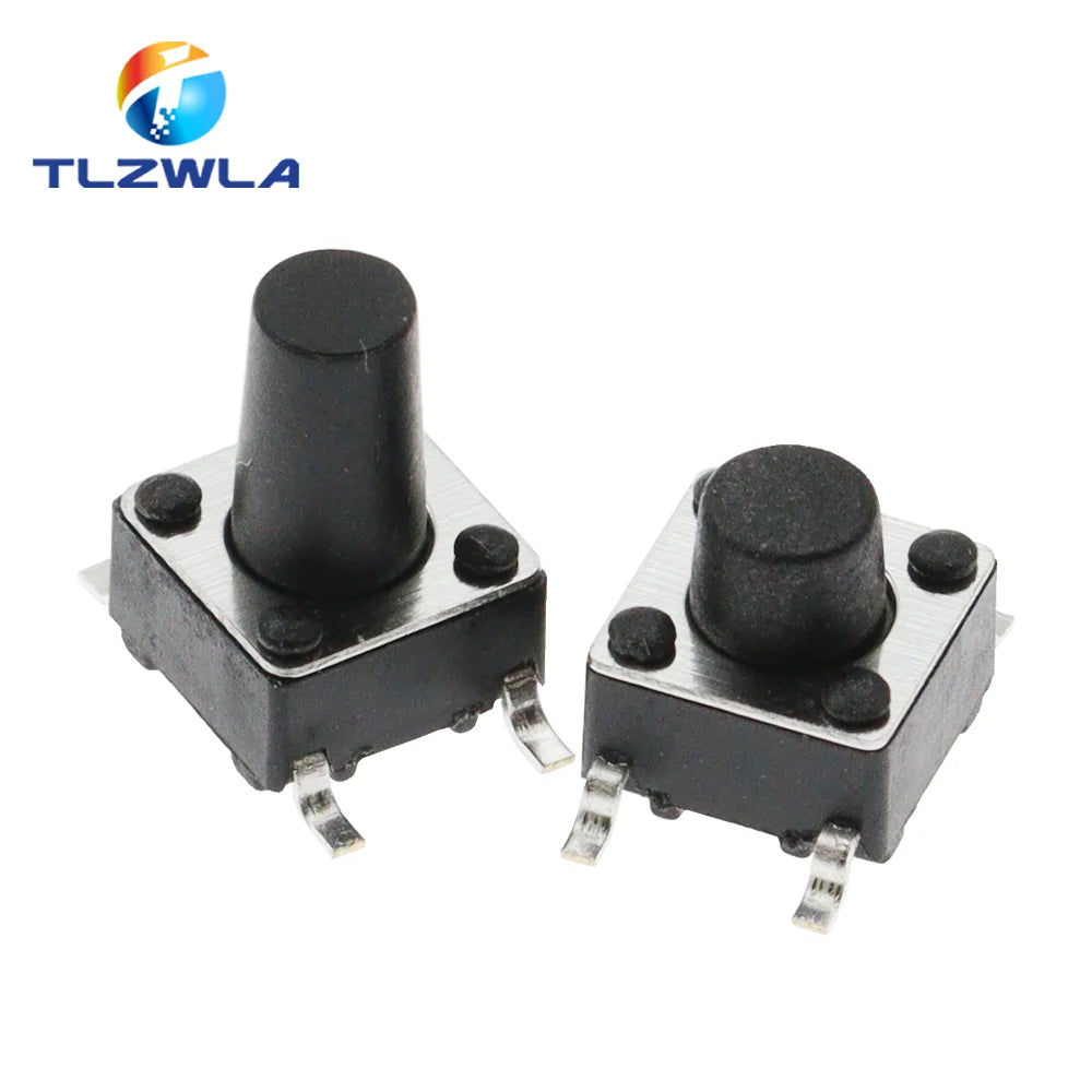 20PCS Tact Push Button Switch 12V Copper 4Pin SMD Micro Switch 6X6X5 4.3 5 5.5 6 7 8 9 10 11 12 13 15MM TV Toys Home Use Button