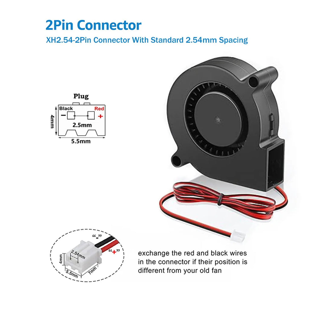 DC 5V 12V 24V 50x50x15mm Brushless Centrifugal Cooler 2Pin Radial Fan 5015 Turbo Blower 5cm 50mm Radiator for 3D Printer Cooling