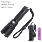IR 850nm/940nm Tactical Infrared Radiation Zoomable LED Flashlight Type-c USB charging Focus Night Vision Hunting Torch