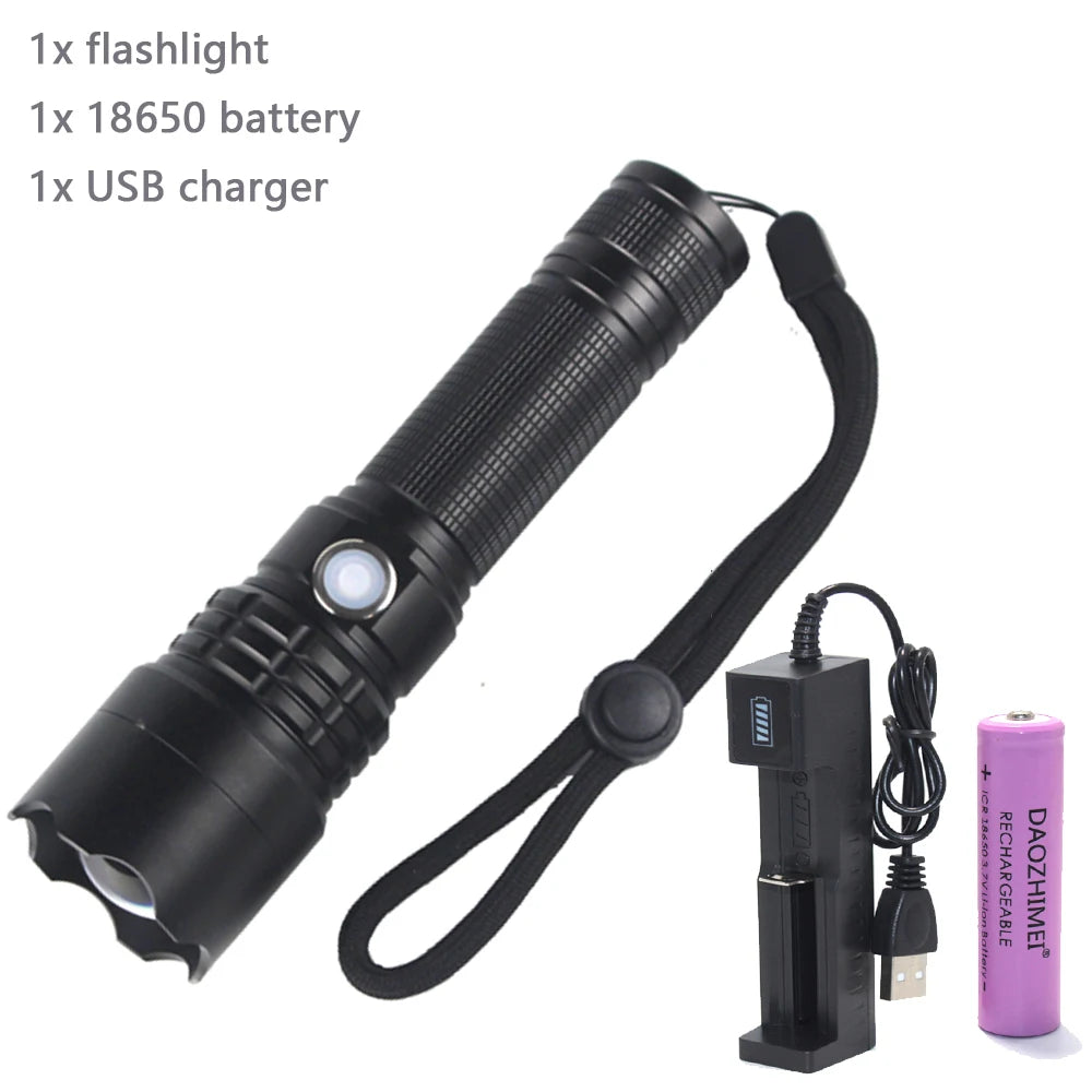 IR 850nm/940nm Tactical Infrared Radiation Zoomable LED Flashlight Type-c USB charging Focus Night Vision Hunting Torch