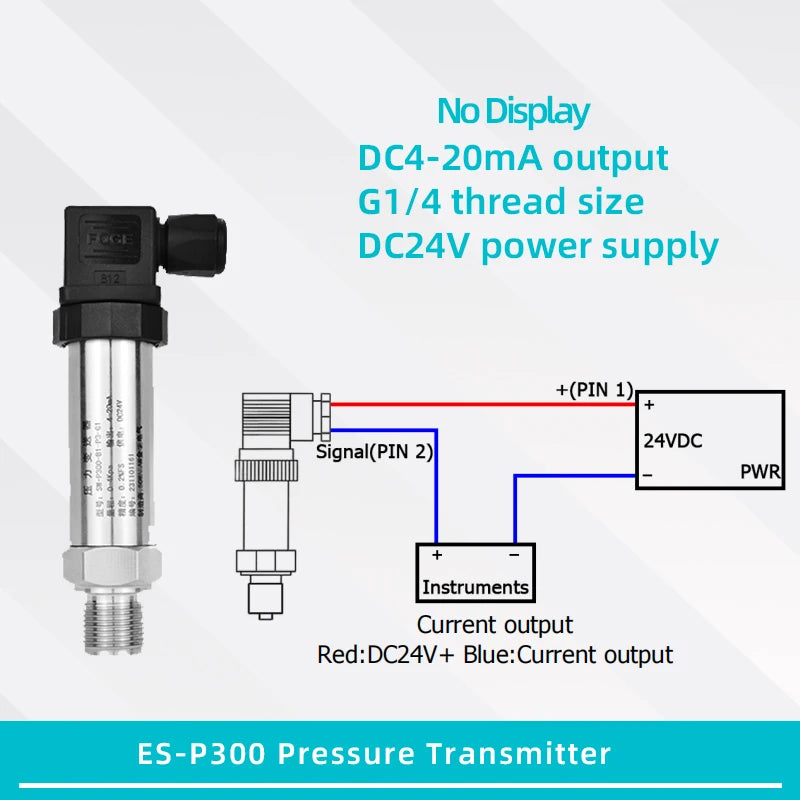LCD Pressure Transmitter Measurment -1-0-1000bar 4-20mA 5V 10V Output Water Oil Gas Pressure Sensor G1/4 Pressure Transducer