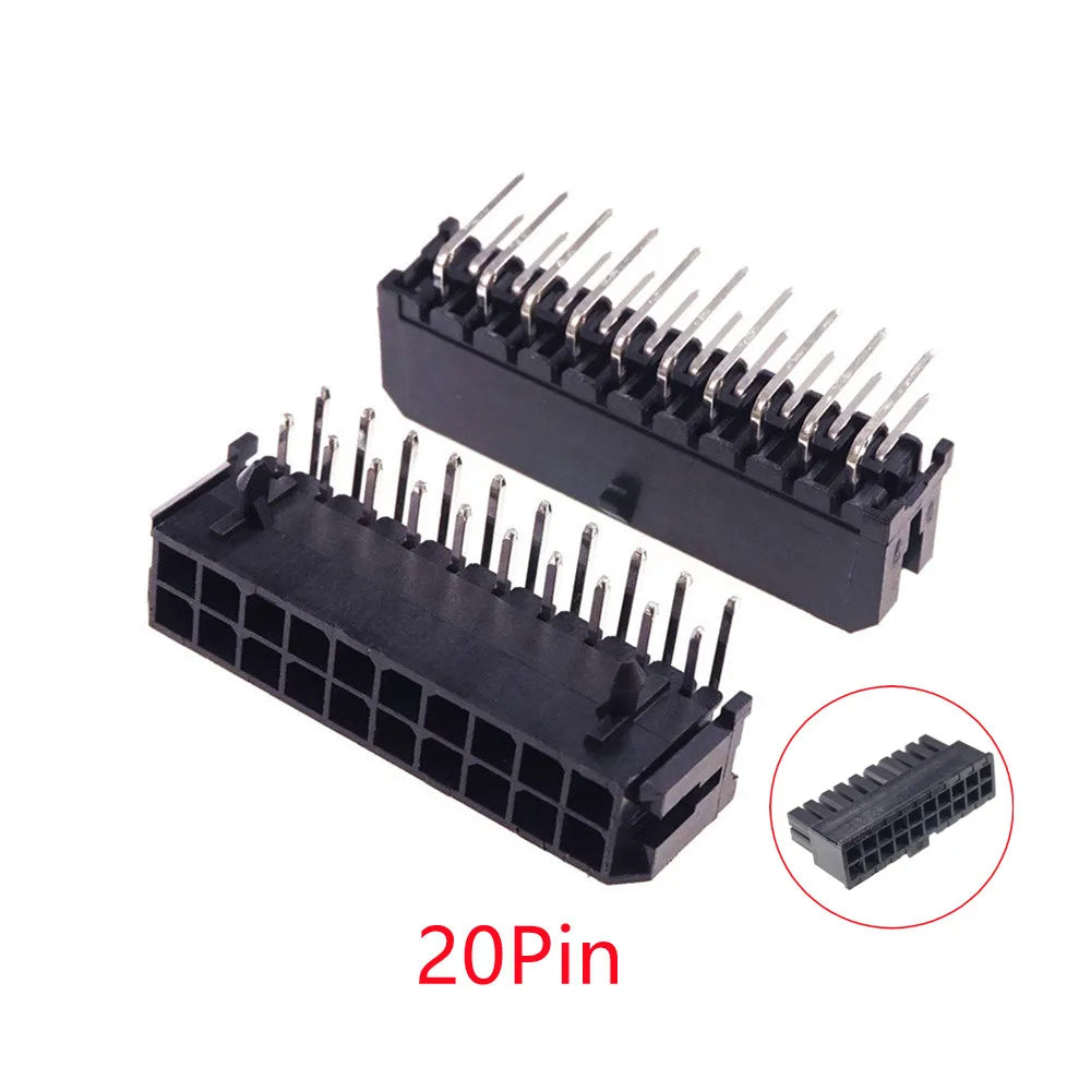 10/100Pcs 3.0mm Wafer Micro-Fit 3.0 Connector PCB Male Header Right Angle 2 4 6 8 10 12 14 16 18 20 22 24 Pin Board Solder 43045
