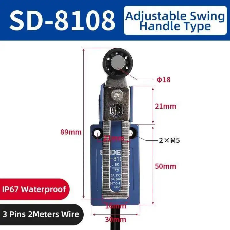 IP67 Waterproof Limit Switch Fecal Scraper Machine Sealing Micro Action SD-8108 Roller 8107 Outdoor ME-8104 Breeding