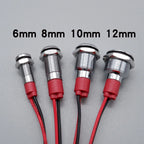 6mm 8mm 10mm 12mm LED Metal Indicator Light Signal Lamp with Wire 3V 5V 6V 12V 24V 110V 220V Red Blue Green Yellow White