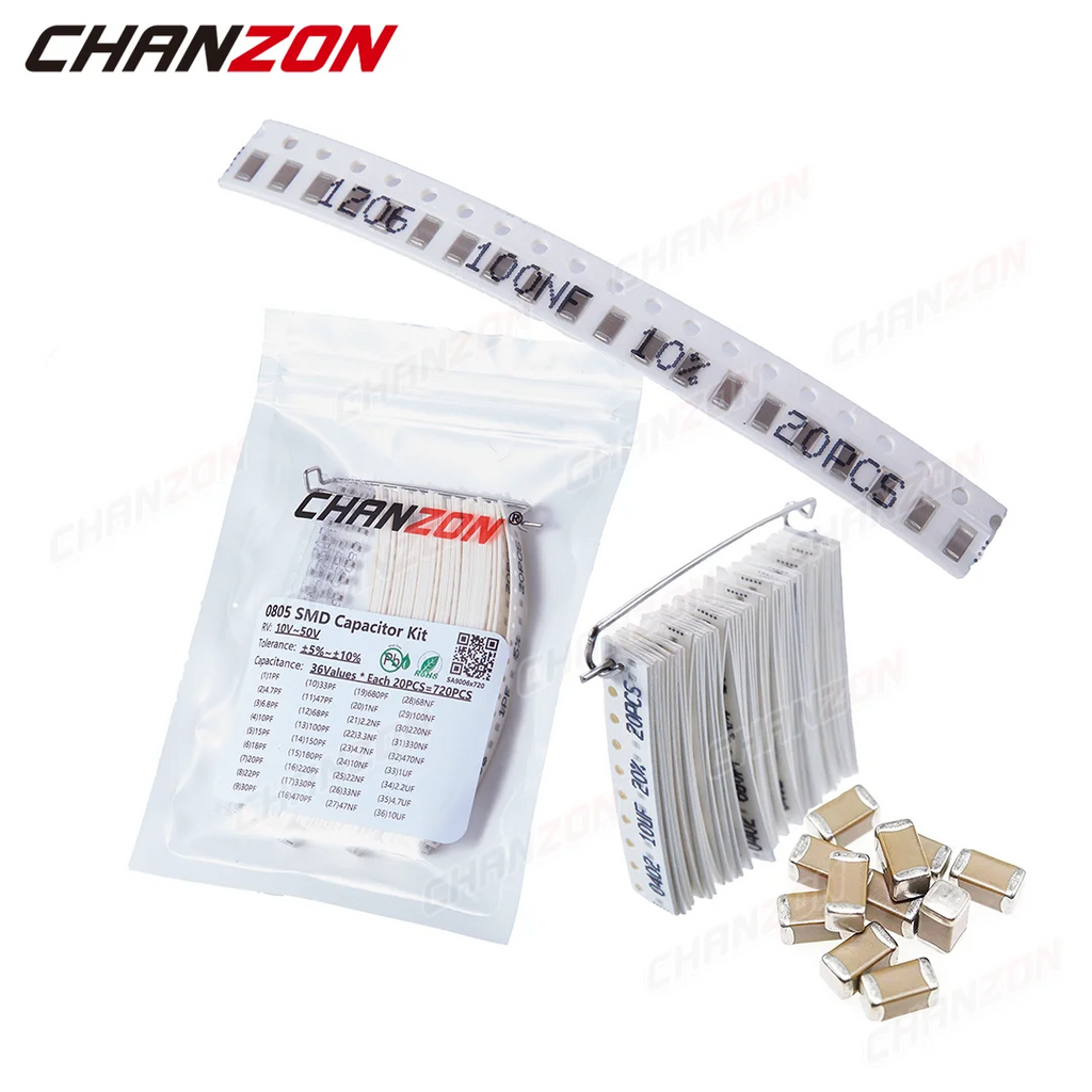 1PF-22UF New MLCC SMD Capacitor Assorted Kit 0402 0603 0805 1206 Assorted Kits Capacity Chip Chanzon Capacity package