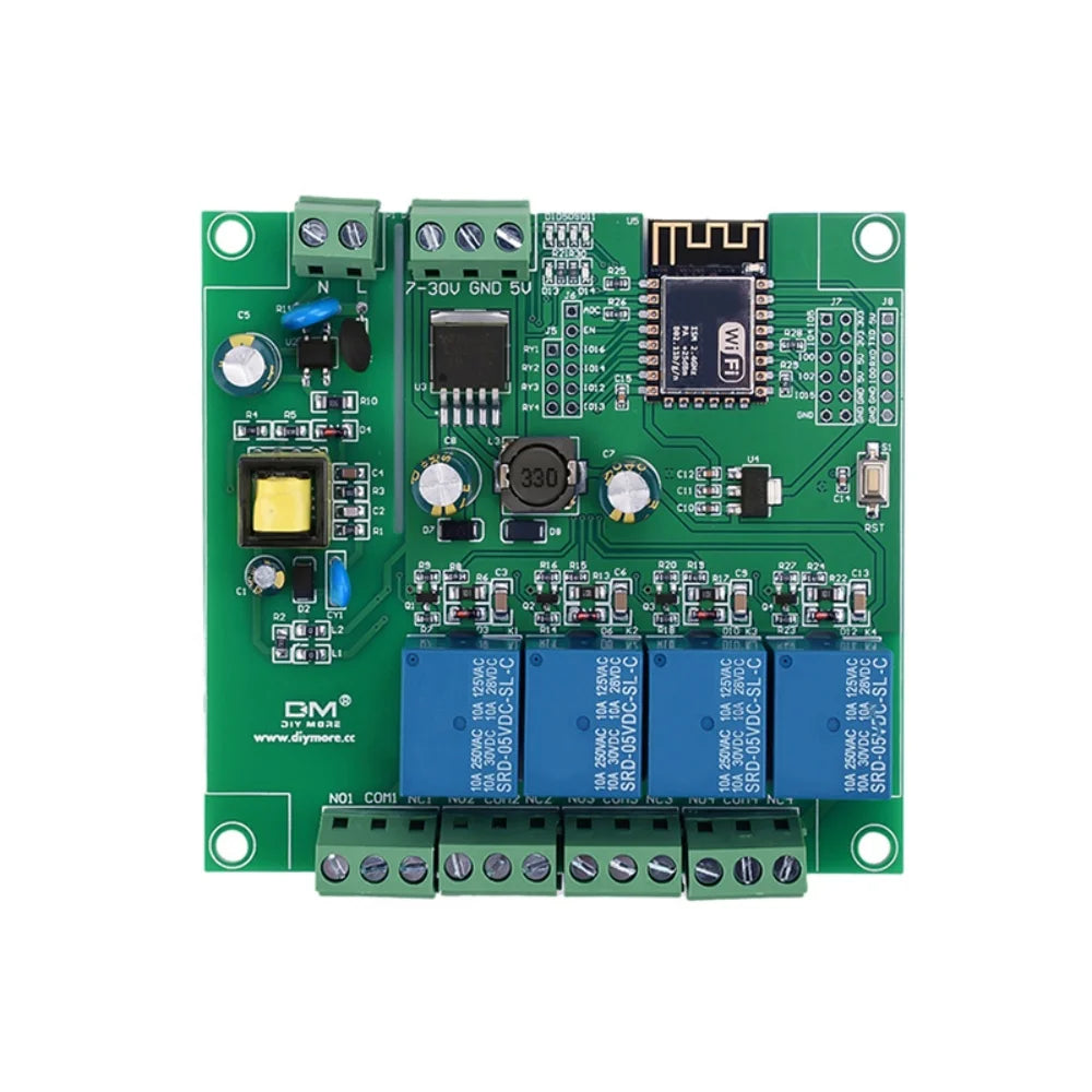 ESP8266 WiFi 4-Channel Relay Module ESP-12F Development Board AC-DC Switching Power Supply Module