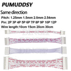 5PCS XH2.54 2.54mm 3P 4P 5P 6P 1.25MM 1.5MM 2.0MM  2p ~ 12p Same direction Female Terminal Cable JST Wire Connector Double Head