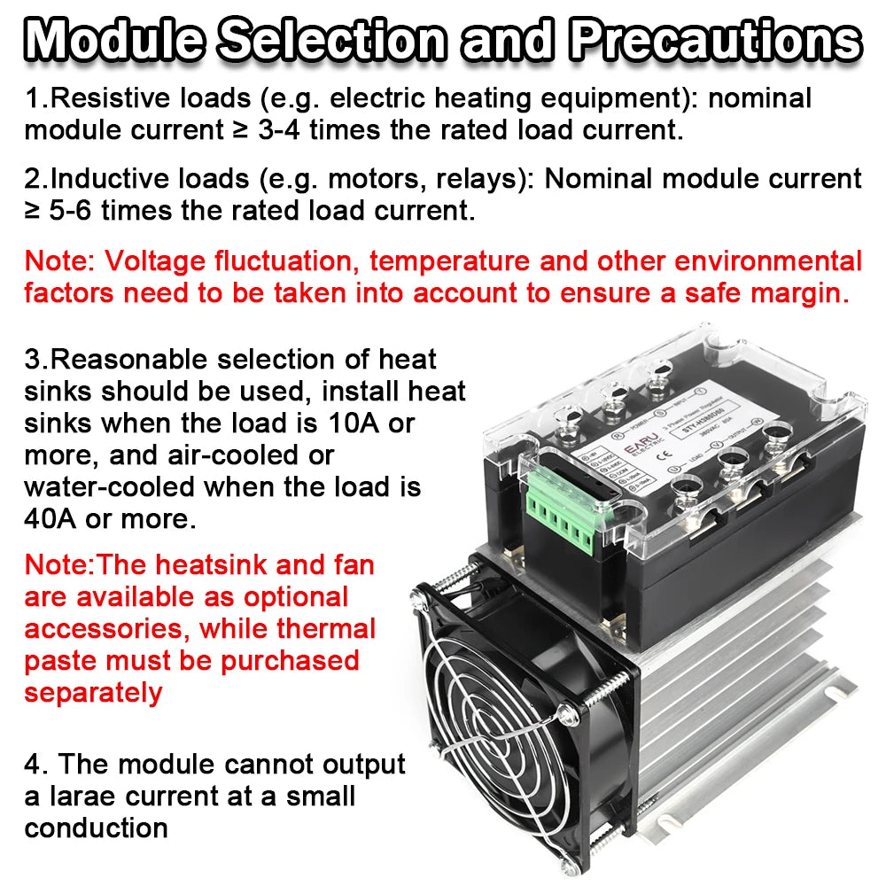 Three Phase AC Voltage Regulating Module Power Regulator Thyristor 380V Solid State Relay Dimming 25A-400A Potentiometer Control