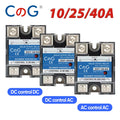 CG 1PCS Single-phase Solid State Relay Input 3-32VDC Output 24-480VAC DC to AC/DC to DC/AC to AC SSR 10/25/40A Module Relay