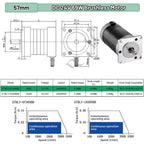 BLDC Motor 65W 69W 130W 188W DC24V AC220V Brushless Motor Hall Sensor Motor Nema23 57mm 3000RPM 0.6Nm 3PH 8mm Shaft