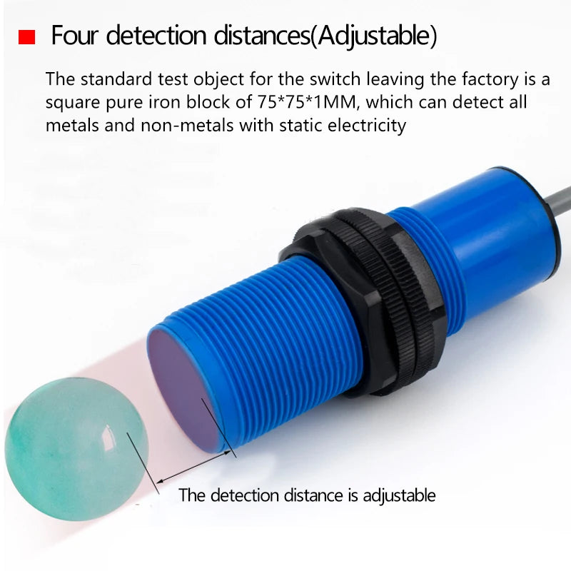 M30 capacitive proximity switch, metal and non-metal induction switch, glass liquid level detection, water switch sensor