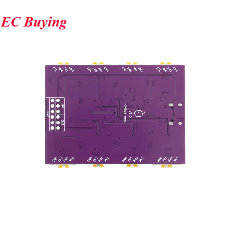 USB to 4 8-way RS485 Serial Port Type-C to 4 8-way 485 Multi-channel UART TTL CH348 HUB RS485 Module Expansion Board YR-6028