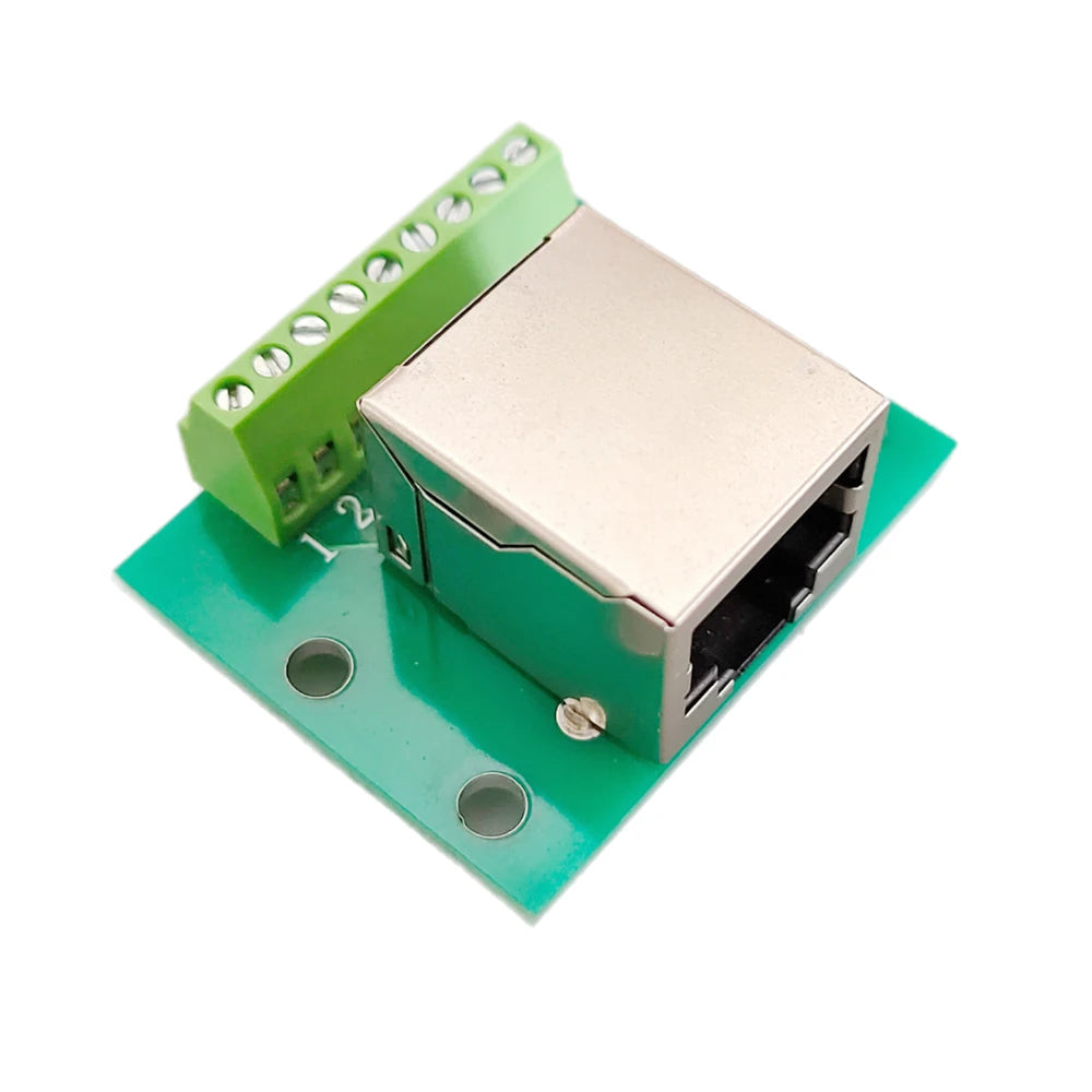 1PC RJ45 Ethernet Female to KF128-9P Screw Terminal Adapter Board 2.54mm Pitch Breakout Board for PCB