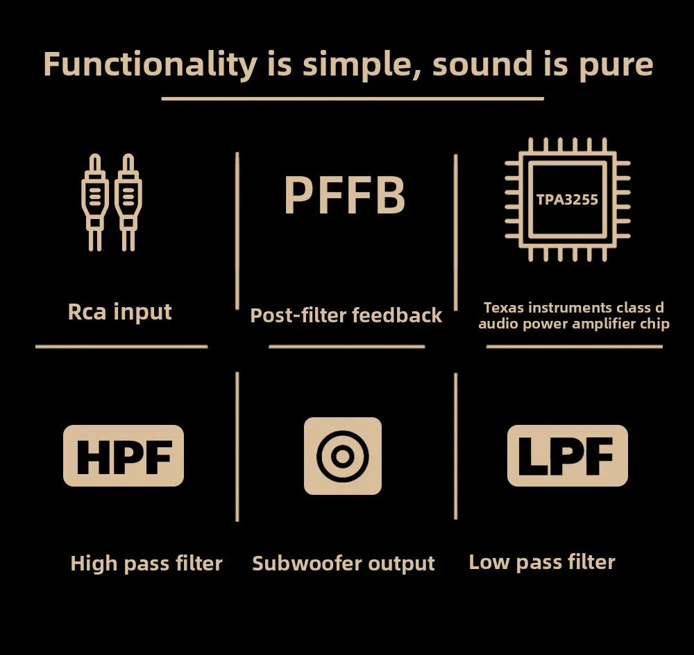 D1pro tpa3255 pffb stereo power amplifier 2.1 channel pure post-stage digital power amplifier
