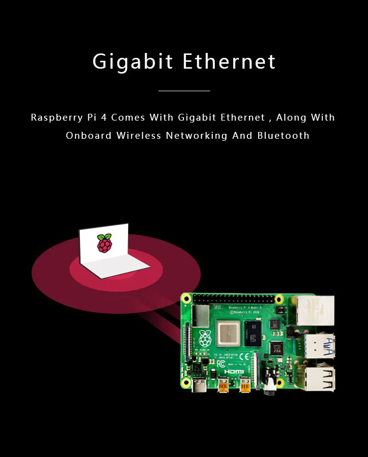 Official Original Raspberry Pi 4 Model B Dev Board Kit RAM 2G 4G 8G 4 Core CPU 1.5Ghz 3 Speeder Than Pi 3B+
