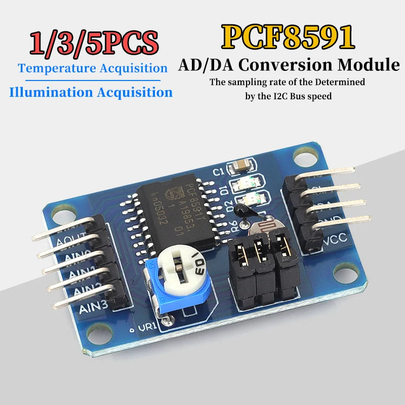 1/5/10PCS PCF8591 AD/DA Conversion of Digital Converter Module Apply to Temperature、Illumination Acquisition For Arduino