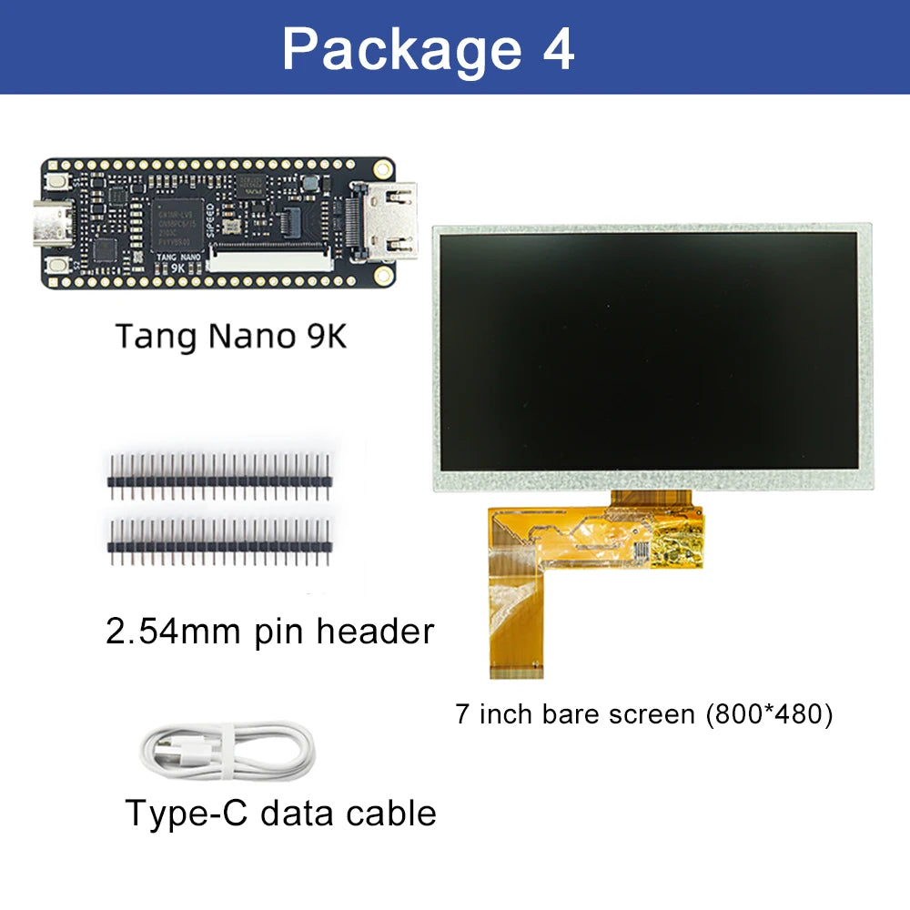 Tang Nano 9K Gaoyun FPGA GoAI Development Board GW1NR-9 RISC-V RV HDMI 40P RGB Interface with 1.14/4.3/5/7 Inch SPI Bare Screen