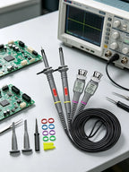 GEYA 2 Pcs 100 MHz Oscilloscope Probe 1X/10X Adjustable Attenuation Switch BNC Clip Test Lead Input Voltage10:1 Scope Probe Kit