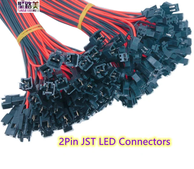 100/pairs 10/15cm length Wires 2pin led connector JST Male/Female SM Plug Connector Wire Cable for Led Sstrip Lights Lamp Driver