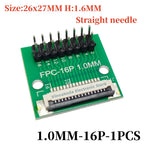 FFC/FPC Adapter Board with Soldered 1.0MM Flip Cover Lower Connector Straight or Bent Pins Available, 4/6/8/10/12/14/16/20/30P