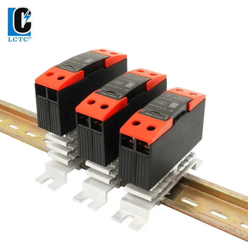 LCTC SSR Solid State Relay 10A 25A 40A DIN Rail Mounted Single Phase Relay With Heat Sink DC To AC DC To DC AC To AC 3-32VDC