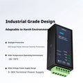 Serial to Ethernet Converter, RS485↔Ethernet, Modbus RTU/TCP Gateway, IP30, 5-36V DC, DIN Rail Mount