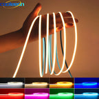 FOB COB LED Strip 12V 24V DC RA90 Flexible High Bright Tape LED 3mm 5mm 8mm 10mm Light Bar Ice Blue White Red Green Pink Yellow