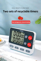 Digital Dual Kitchen Timer with Magnetic Back & Memory Presets, 2 Groups Countdown/Up Stopwatch Timer for Cooking, Baking